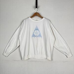 Vintage 80s /90s Aspen Mountain Snow Pullover White Embroidered Made In USA